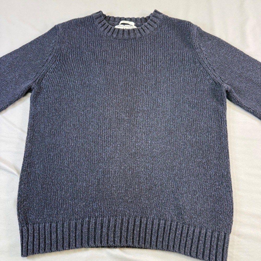 Abercrombie & Fitch Mens Muscle Fit Ribbed Crewneck Sweater‎ Charcoal Gray Large